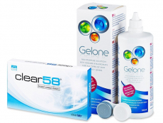 Clear 58 (6 läätse) + Gelone 360 ml