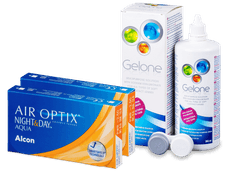 Air Optix Night and Day Aqua (2x3 läätse) + Gelone 360 ml