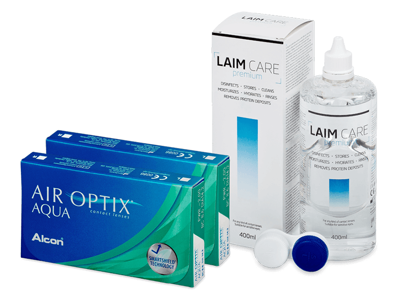 Air Optix Aqua (2x3 läätse) + Laim Care läätsevedelik 400 ml