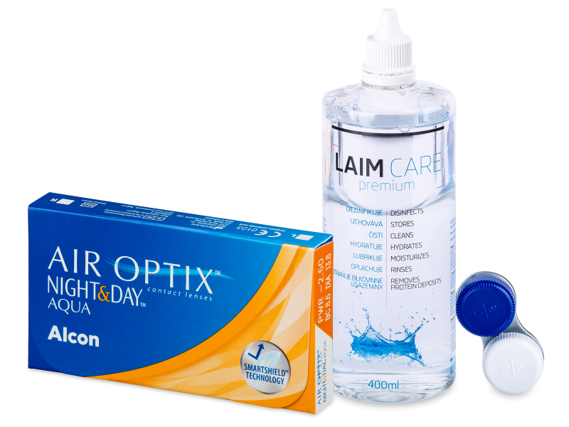 Air Optix Night and Day Aqua (6 läätse) + Laim-Care 400ml