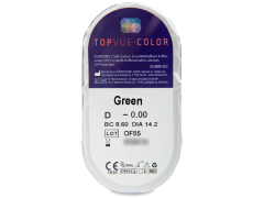 TopVue Color - Green - 0-tugevusega (2 läätse)