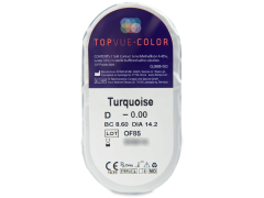 TopVue Color - Turquoise - 0-tugevusega (2 läätse)