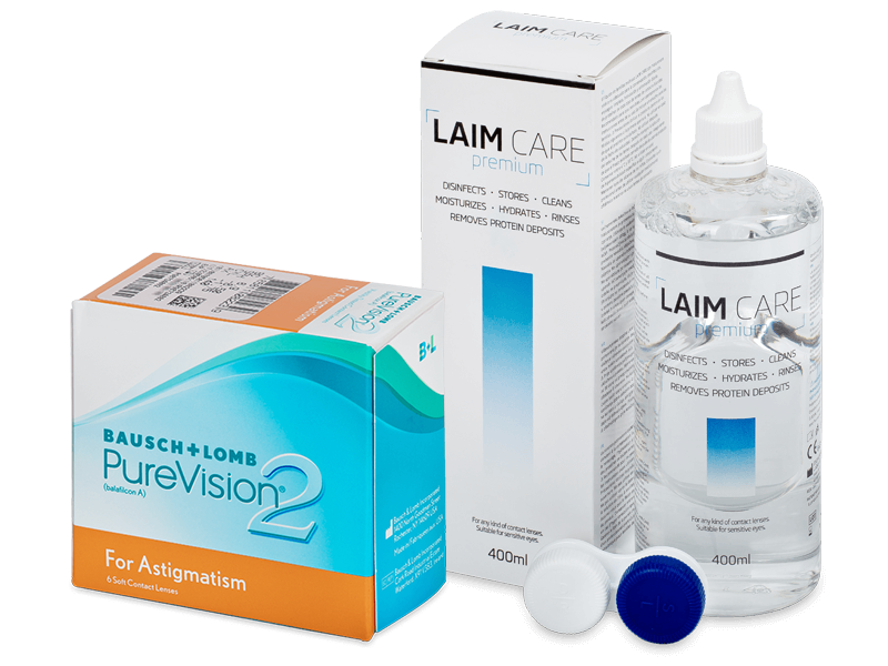 PureVision 2 for Astigmatism (6 läätse) + Laim Care 400ml