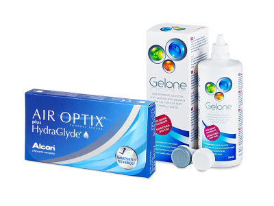 Air Optix plus HydraGlyde (3 läätse) + Gelone 360 ml