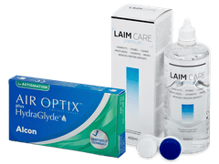 Air Optix plus HydraGlyde for Astigmatism (3 läätse) + Laim Care läätsevedelik 400 ml