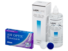 Air Optix plus HydraGlyde Multifocal (3 läätse) + Laim-Care 400 ml