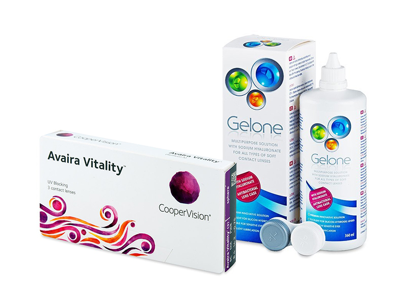 Avaira Vitality (3 läätse) + Gelone 360 ml