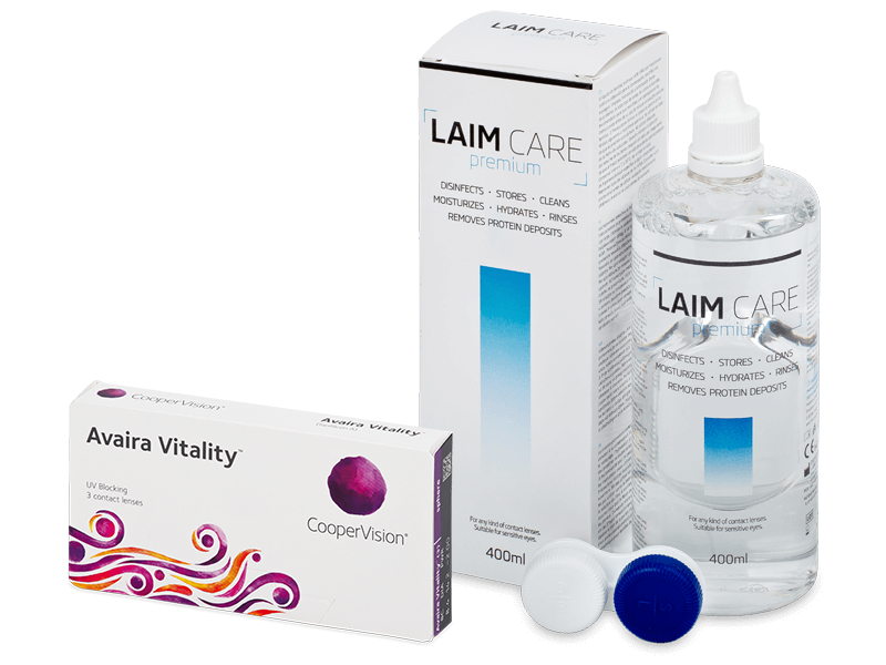 Avaira Vitality (3 läätse) + Laim-Care 400 ml