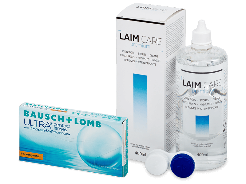 Bausch + Lomb ULTRA for Astigmatism (6 läätse) + Laim-Care 400 ml