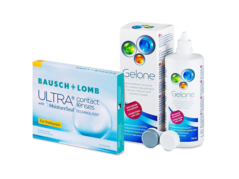 Bausch + Lomb ULTRA for Presbyopia (3 läätse) + Gelone 360 ml