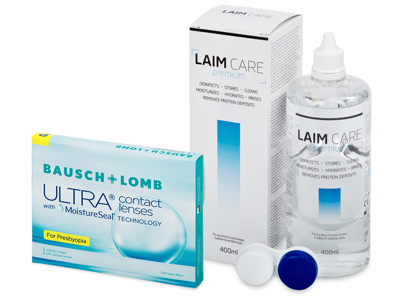 Bausch + Lomb ULTRA for Presbyopia (3 läätse) + Laim-Care 400 ml