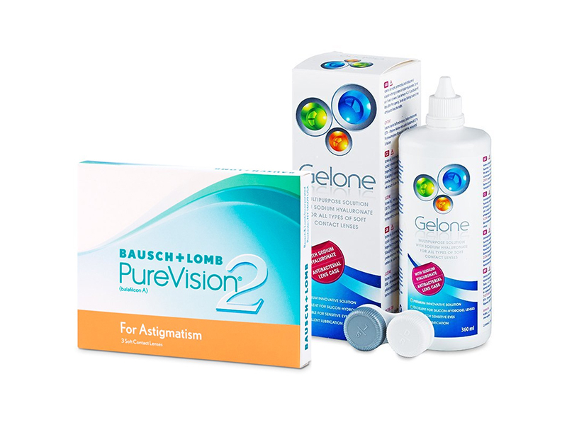 PureVision 2 for Astigmatism (3 läätse) + Gelone 360 ml