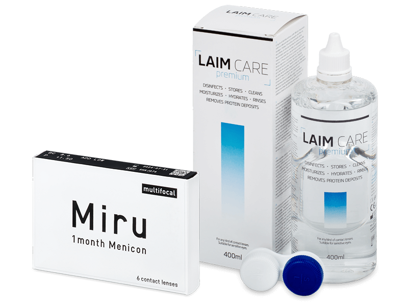 Miru 1month Menicon multifocal (6 läätse) + Laim-Care 400 ml