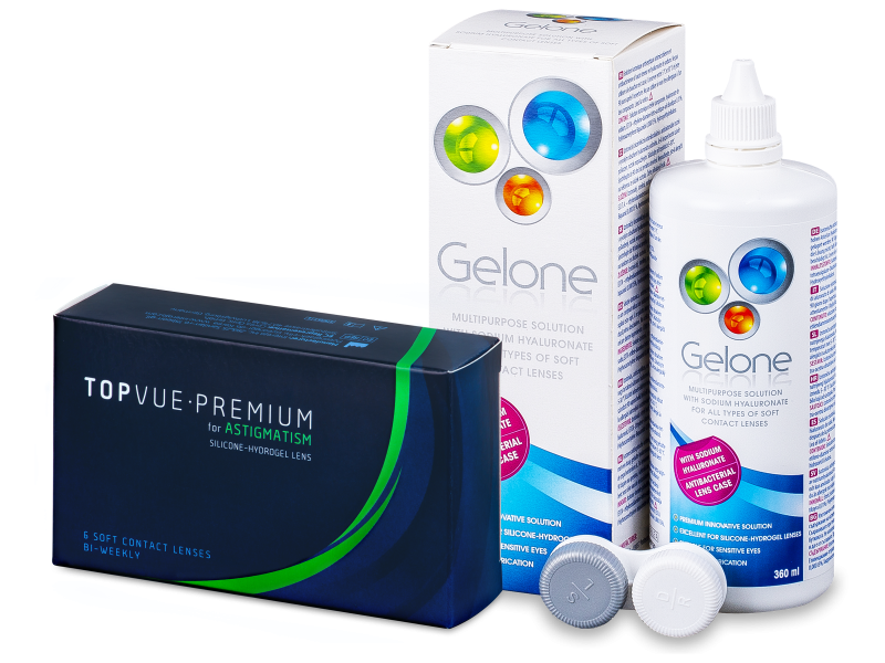 TopVue Premium for Astigmatism (6 läätse) + Gelone 360 ml