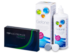 TopVue Premium for Astigmatism (3 läätse) + Gelone 360 ml