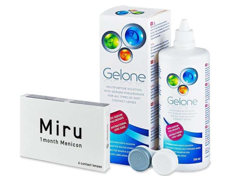 Miru 1 Month (6 läätse) + Gelone  Läätsevedelik 360 ml