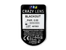 CRAZY LENS - Black Out - Ühepäevased läätsed 0-tugevusega (2 läätse)