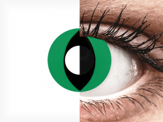 CRAZY LENS - Cat Eye Green - Ühepäevased läätsed 0-tugevusega (2 läätse)