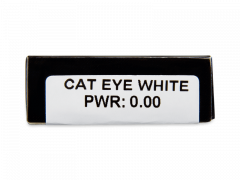 CRAZY LENS - Cat Eye White - Ühepäevased läätsed 0-tugevusega (2 läätse)