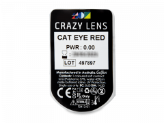 CRAZY LENS - Cat Eye Red - Ühepäevased läätsed 0-tugevusega (2 läätse)