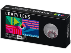 CRAZY LENS - Harlequin Black - Ühepäevased läätsed 0-tugevusega (2 läätse)