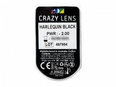 CRAZY LENS - Harlequin Black - Ühepäevased läätsed Korrigeerivad (2 läätse)