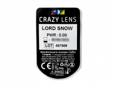 CRAZY LENS - Lord Snow - Ühepäevased läätsed 0-tugevusega (2 läätse)