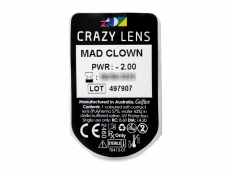 CRAZY LENS - Mad Clown - Ühepäevased läätsed Korrigeerivad  (2 läätse)