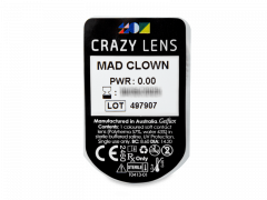 CRAZY LENS - Mad Clown - Ühepäevased läätsed 0-tugevusega (2 läätse)