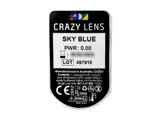 CRAZY LENS - Sky Blue - Ühepäevased läätsed 0-tugevusega (2 läätse)