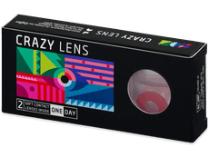 CRAZY LENS - Solid Red - Ühepäevased läätsed 0-tugevusega (2 läätse)