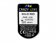 CRAZY LENS - Solid Red - Ühepäevased läätsed 0-tugevusega (2 läätse)