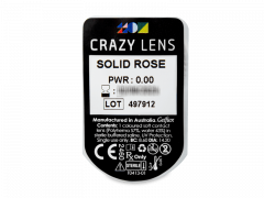 CRAZY LENS - Solid Rose - Ühepäevased läätsed 0-tugevusega (2 läätse)