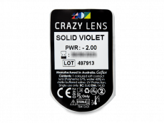 CRAZY LENS - Solid Violet - Ühepäevased läätsed Korrigeerivad  (2 läätse)