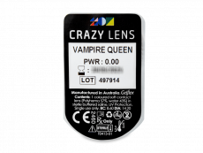 CRAZY LENS - Vampire Queen - Ühepäevased läätsed 0-tugevusega (2 läätse)
