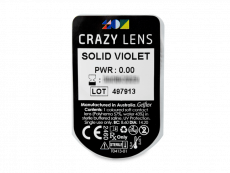 CRAZY LENS - Solid Violet - Ühepäevased läätsed 0-tugevusega (2 läätse)