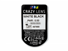 CRAZY LENS - White Black - Ühepäevased läätsed 0-tugevusega (2 läätse)