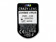 CRAZY LENS - Zombie Virus - Ühepäevased läätsed Korrigeerivad  (2 läätse)
