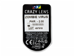 CRAZY LENS - Zombie Virus - Ühepäevased läätsed Korrigeerivad (2 läätse)