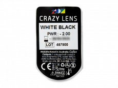 CRAZY LENS - White Black - Ühepäevased läätsed Korrigeerivad (2 läätse)