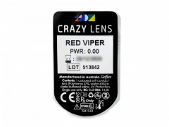 CRAZY LENS - Red Viper - Ühepäevased läätsed 0-tugevusega (2 läätse)