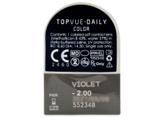 TopVue Daily Color - Violet - Ühepäevased läätsed Korrigeerivad (2 läätse)
