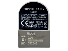 TopVue Daily Color - Blue - Ühepäevased läätsed 0-tugevusega (2 läätse)