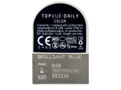 TopVue Daily Color - Brilliant Blue - Ühepäevased läätsed 0-tugevusega (2 läätse)
