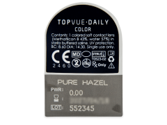 TopVue Daily Color - Pure Hazel - Ühepäevased läätsed 0-tugevusega (2 läätse)