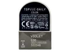 TopVue Daily Color - Violet - Ühepäevased läätsed 0-tugevusega (2 läätse)