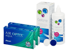 Air Optix Aqua (2x3 läätse) + Gelone läätsevedelik 360 ml